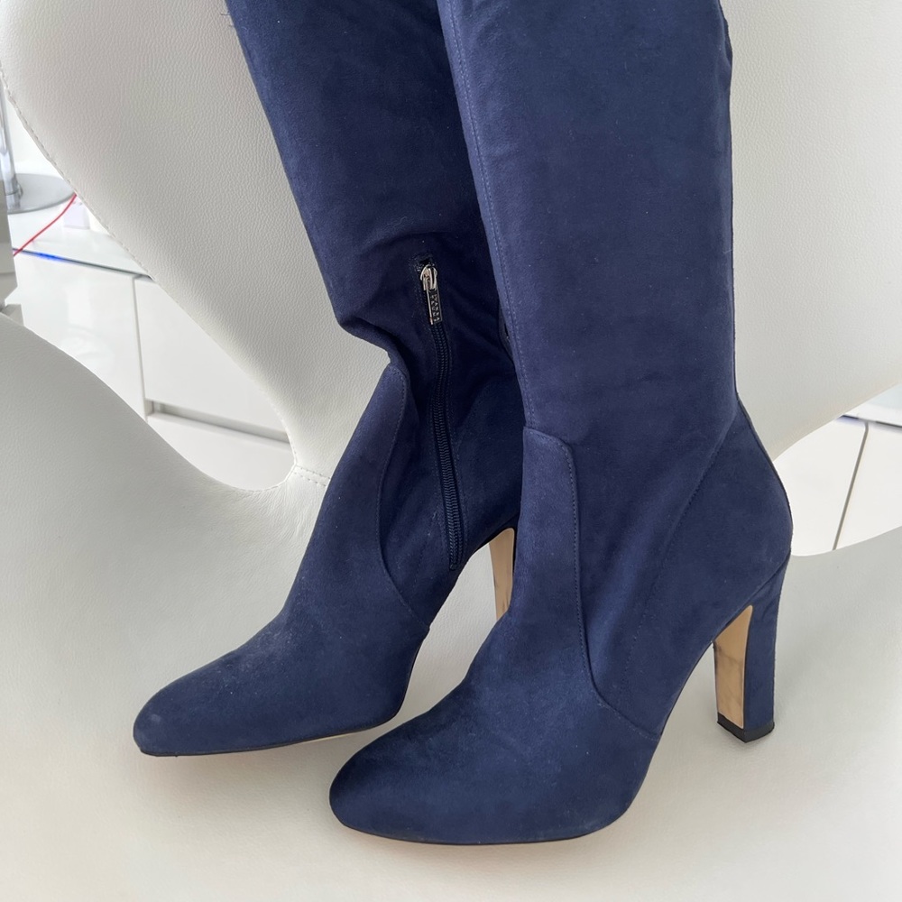 Ivanka Trump blue suede boots
